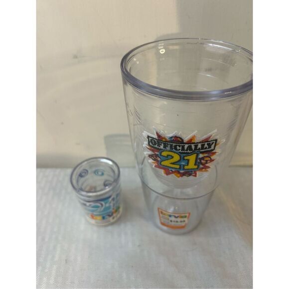 Tervis Happy Birthday "21" set  16 oz tumbler and shot glass new - Picture 1 of 5
